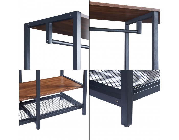 Закачалка Larem 180x120x40 см черен/изглед на орех []