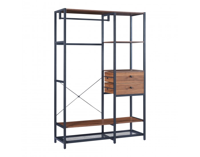 Закачалка Larem 180x120x40 см черен/изглед на орех []