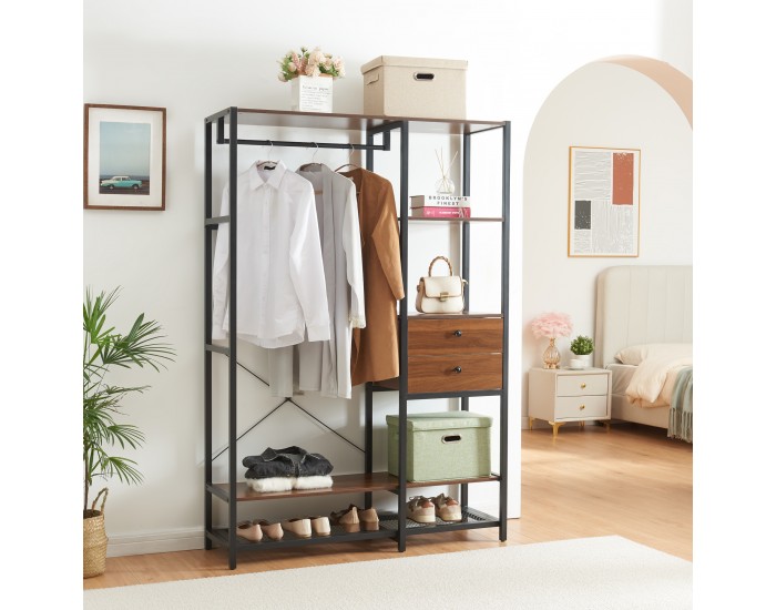 Закачалка Larem 180x120x40 см черен/изглед на орех []