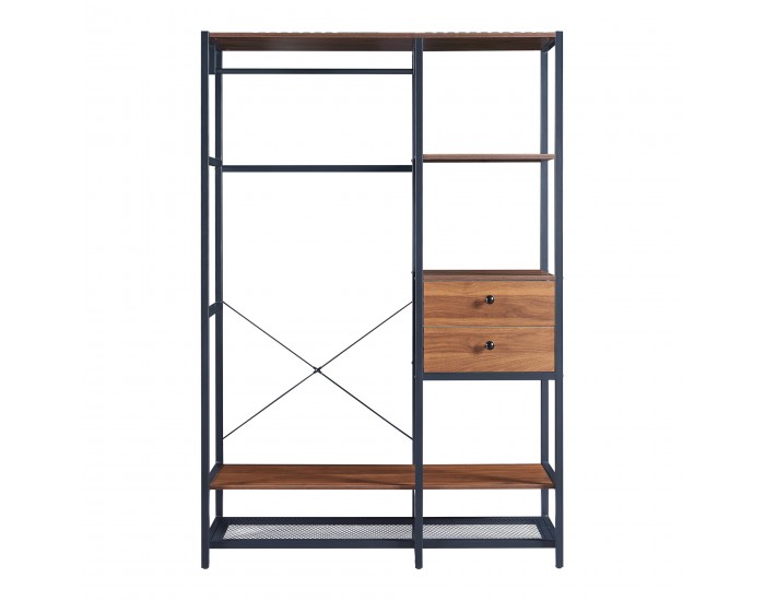 Закачалка Larem 180x120x40 см черен/изглед на орех []