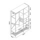 Закачалка Larem 180x120x40 см черен/изглед на орех []