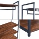 Закачалка Larem 180x84x40 см черен/изглед на орех []