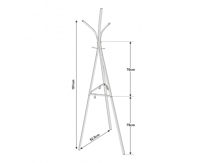 Поставка за портманта Vevelstad 181x52,5x52,5 см стомана []