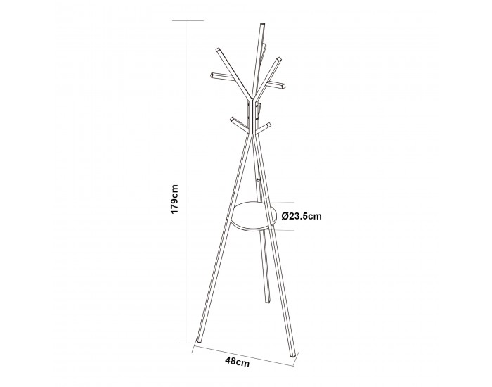 Закачалка Edet 179x48x48 см Черен []
