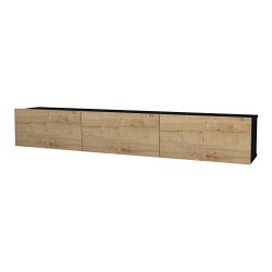 Шкаф за ТВ Vihti 180x31x29.5см черен/дъб [] - Sonata G