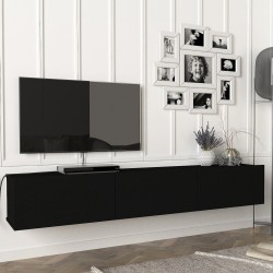 Шкаф за ТВ Вихти 180x31x29.5см Черен [] - Sonata G