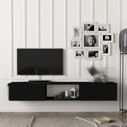 Шкаф за телевизор Paltamo 180x31x29.5см Черен [] - Sonata G