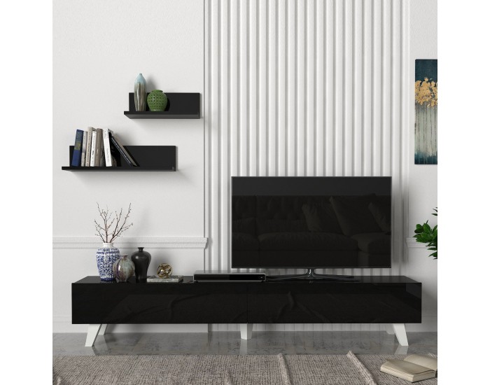 Saarijärvi ТВ маса с 2 рафта черна []