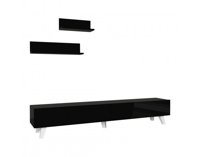 Saarijärvi ТВ маса с 2 рафта черна []