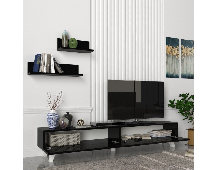 Saarijärvi ТВ маса с 2 рафта черна []