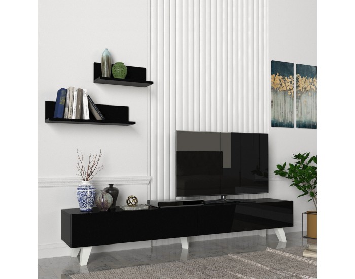 Saarijärvi ТВ маса с 2 рафта черна []
