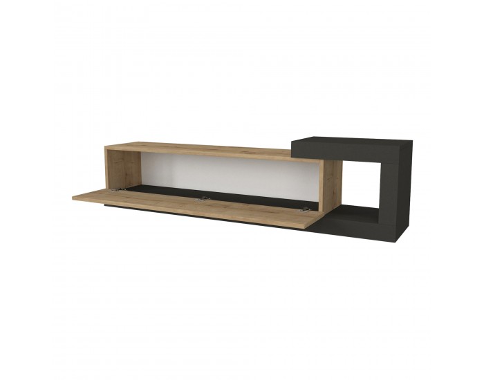 ТВ шкаф Луханка 150x29.5x38.5см дъб / антрацит []