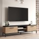 ТВ маса Lempäälä с 2 отделения за съхранение 160 x 35 x 39 см дъб/черен []