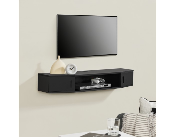 Стенен рафт за телевизор Tørring черен []