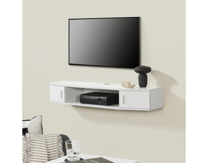 Стенен рафт за телевизор Tørring White []