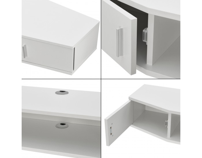 Стенен рафт за телевизор Tørring White []