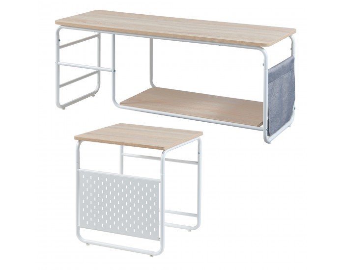 ТВ маса Dyrøy с масичка бяло/дъб []