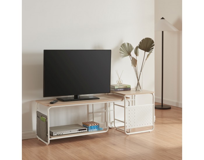 ТВ маса Dyrøy с масичка бяло/дъб []