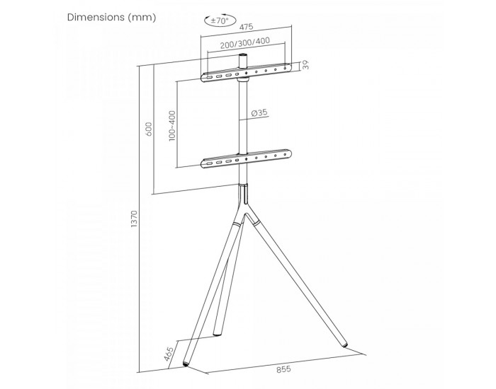 Стойка за телевизор Valle макс. 65 инча []