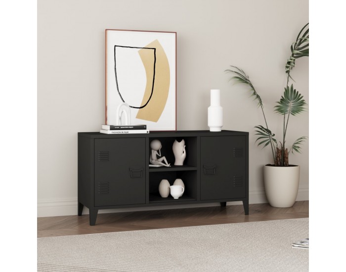 Котка ТВ шкаф с 2 врати черен []