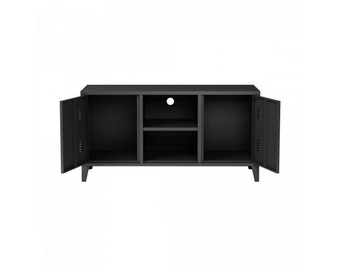 Котка ТВ шкаф с 2 врати черен []