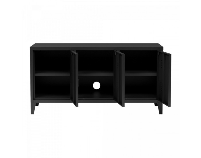 Котка ТВ шкаф с 3 врати черен []