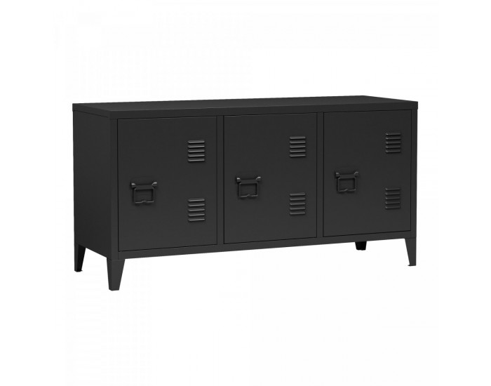 Котка ТВ шкаф с 3 врати черен []