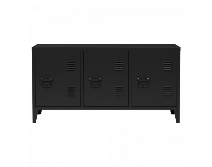 Котка ТВ шкаф с 3 врати черен []