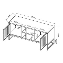 ТВ шкаф Janakkala стомана 120x40x55 см черен [] - Sonata G