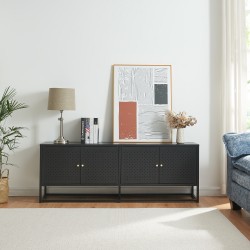 ТВ шкаф Janakkala стомана 153x35x55 см черен [] - Sonata G