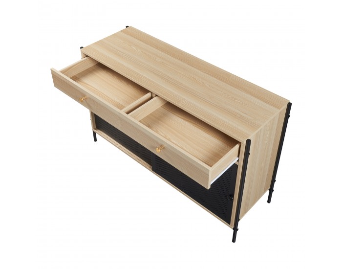 ТВ шкаф Tysnes 120x40x75 см дъб/черен []