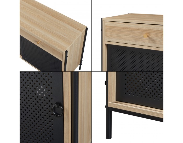 ТВ шкаф Tysnes 120x40x75 см дъб/черен []