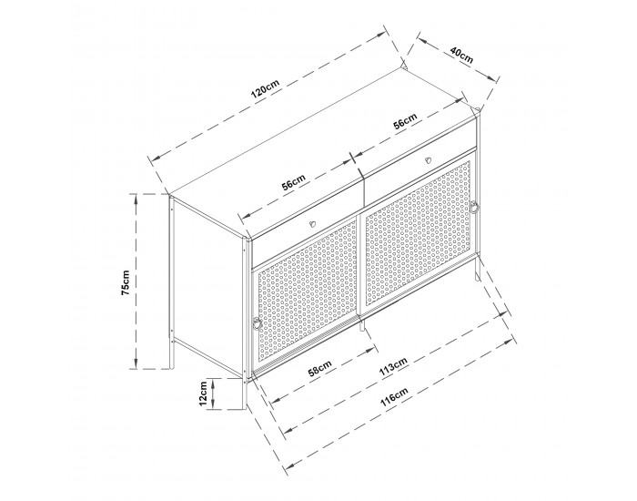 ТВ шкаф Tysnes 120x40x75 см дъб/черен []