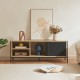 Шкаф за телевизор Tysnes 120x40x45 см дъб вид/черен []