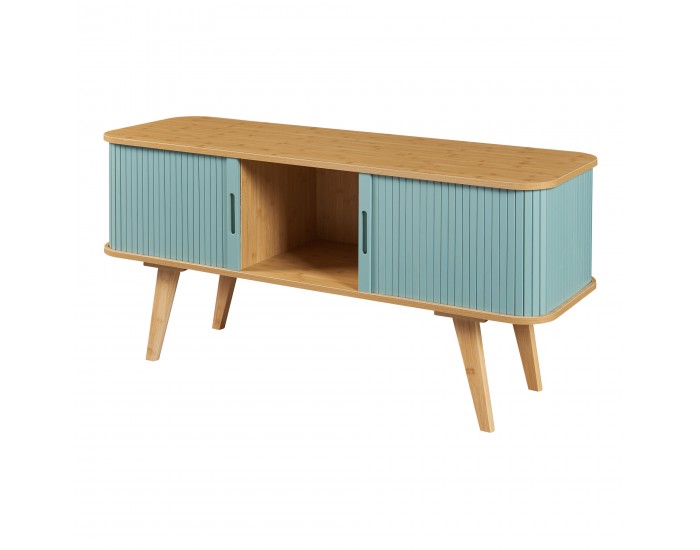 ТВ шкаф Tysvær 120x40x58 см бамбук/син []