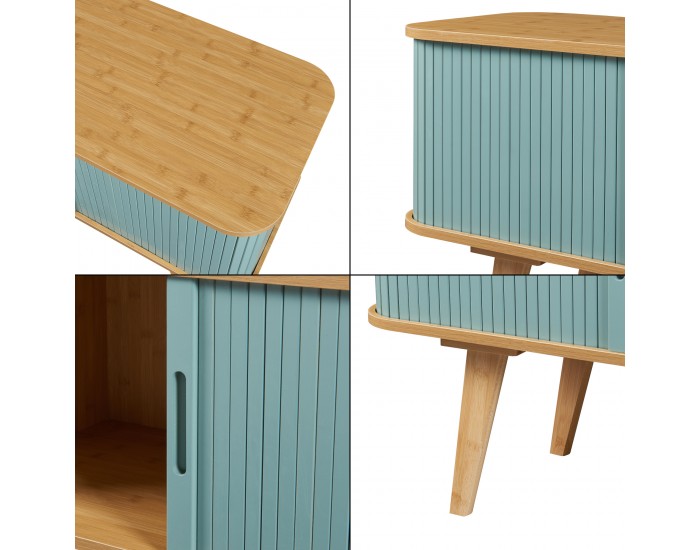 ТВ шкаф Tysvær 120x40x58 см бамбук/син []