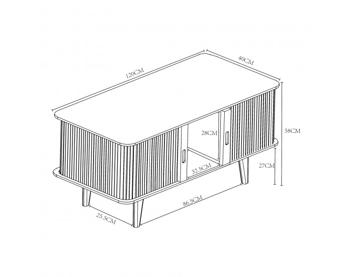 ТВ шкаф Tysvær 120x40x58 см бамбук/син []