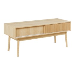 ТВ маса Landskrona 115x40x48 см с две плъзгащи се врати във вид на дъб [] - Sonata G