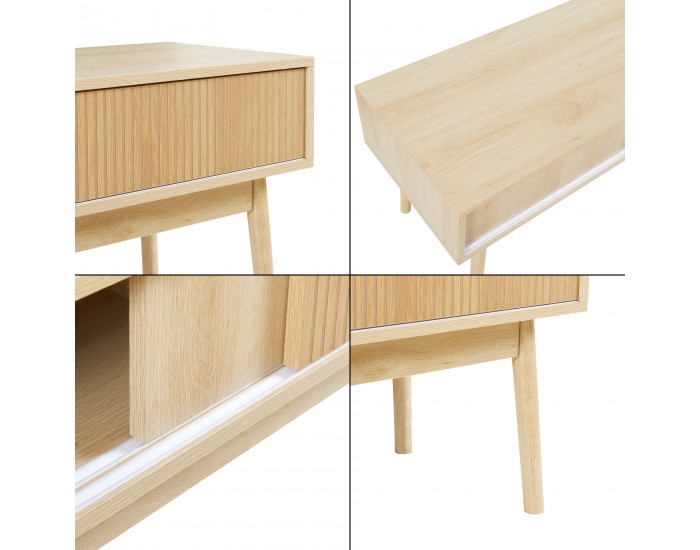 ТВ маса Landskrona 115x40x48 см с две плъзгащи се врати във вид на дъб []