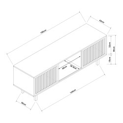 ТВ шкаф Ypäjä 150x42x50 см естествен бамбук [] - Дневна