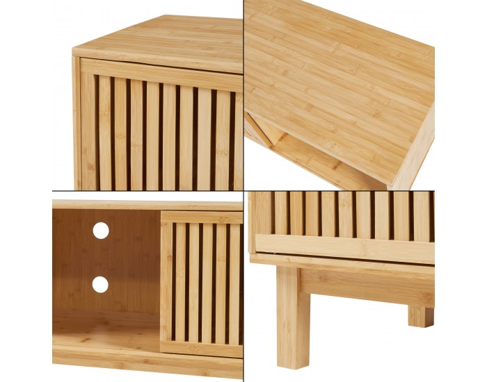 ТВ шкаф Ypäjä 150x42x50 см естествен бамбук []