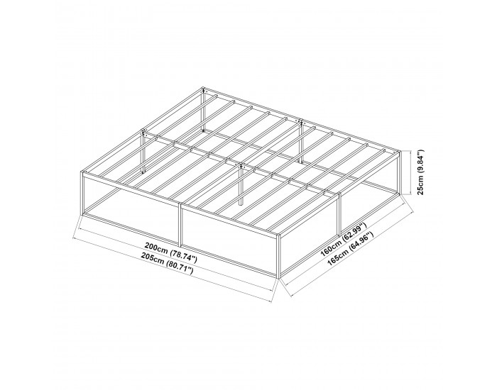 Метално легло Trerunta 160 x 200 см стоманено черно []