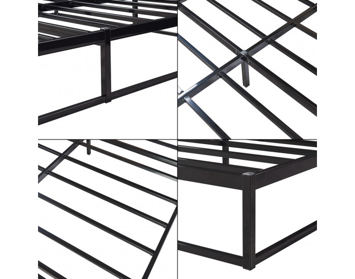 Метално легло Trerunta 160 x 200 см стоманено черно []