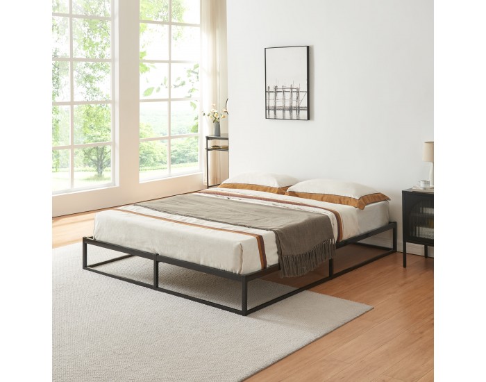 Метално легло Trerunta 160 x 200 см стоманено черно []