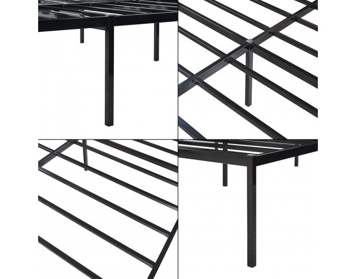 Метално легло Vårdö 160x200 см черно []