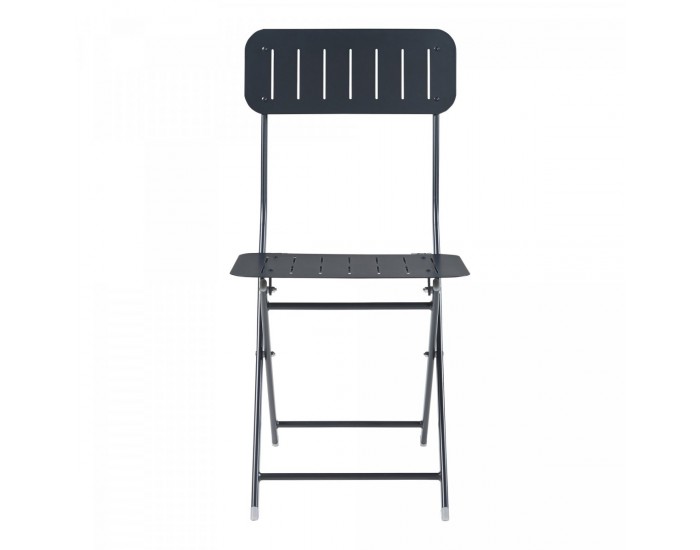 Сгъваем стол Sande, комплект 2 бр., стомана, черен []