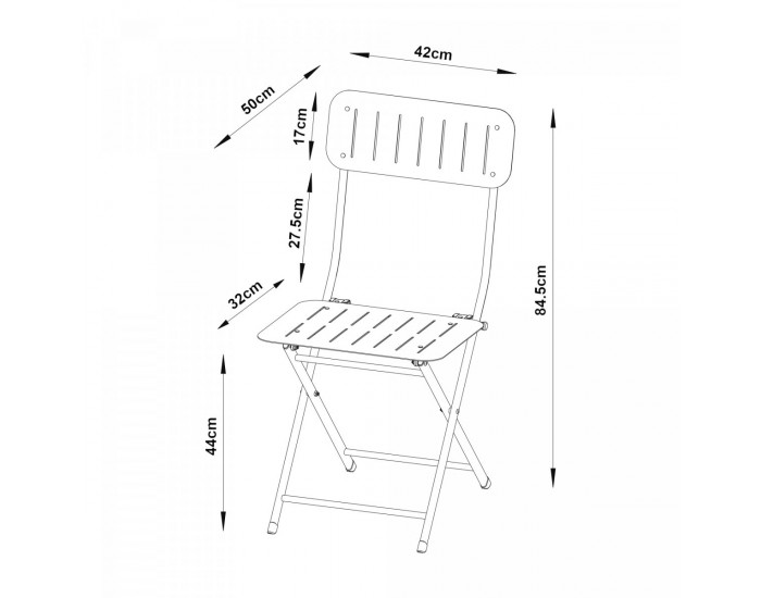 Комплект сгъваеми столове Sande от 2 бр., стомана, жълт []