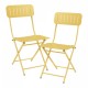 Комплект сгъваеми столове Sande от 2 бр., стомана, жълт []
