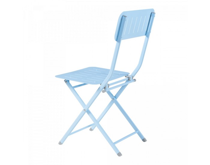 Сгъваем стол Sande, комплект 2 бр., стомана, небесносин []