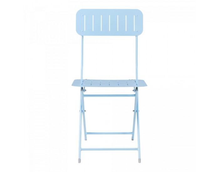 Сгъваем стол Sande, комплект 2 бр., стомана, небесносин []